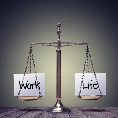 Work life balance scales business and family lifestyle choice